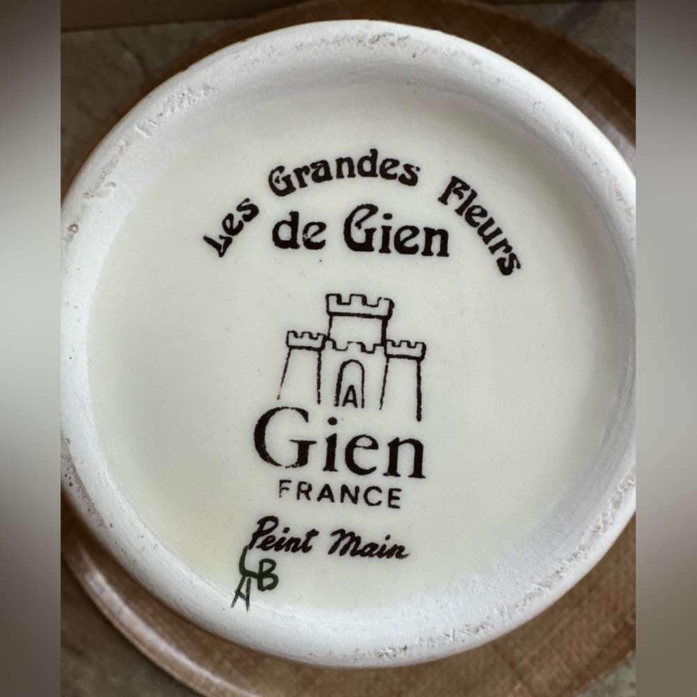 10” Vintage Gien France “Les Grandes Fleurs de Gien” vase - Picture 4 of 8